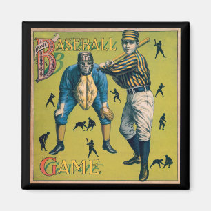 Vintage basebollspelare på hemmamatchen magnet