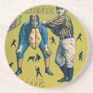 Vintage basebollspelare på hemmamatchen underlägg sandsten