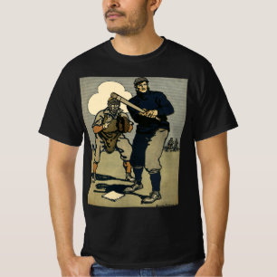 Vintage basebollspelare, stiliserad konst t shirt