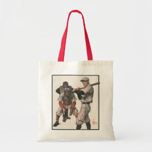 Vintage basebollspelare tygkasse