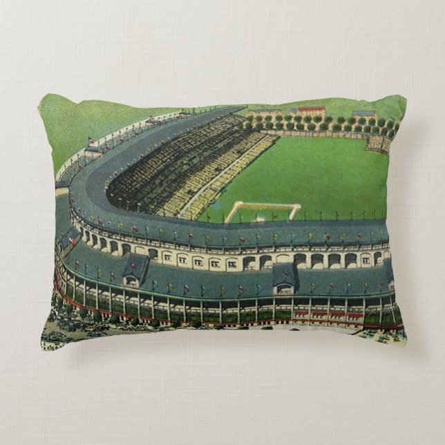 Vintage basebollstadion, flygbild prydnadskudde (Framsidan)