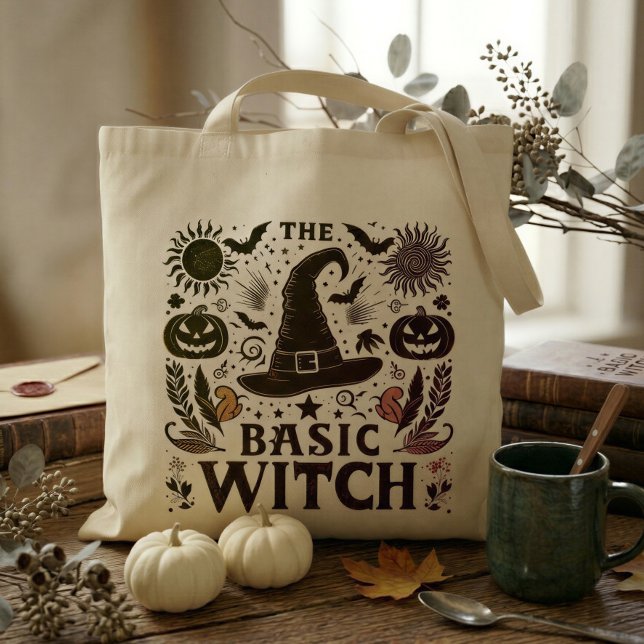 Vintage Basic Witch Höstmarknadstaska Tygkasse (Skapare uppladdad)