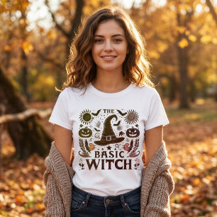 Vintage Basic Witch Skräck säsongs kläder T Shirt