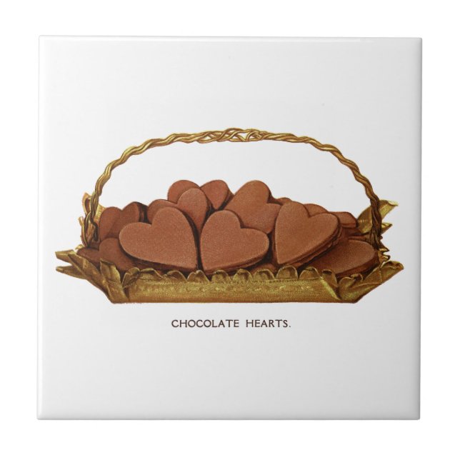 Vintage Basket av chokladört Kakelplatta (Framsidan)