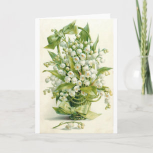 Vintage Basket av Lily of the Valley, Kort