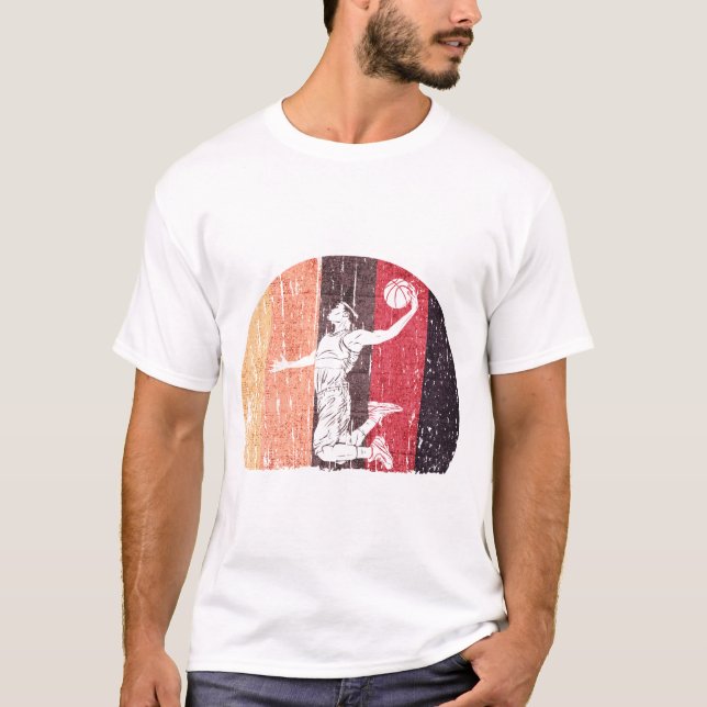 vintage Basketball 70, 80, 90, retroplayer T Shirt (Framsida)