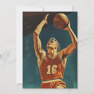 Vintage Basketball Action Shot Inbjudningar