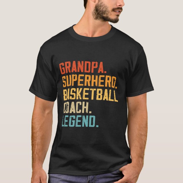 Vintage Basketball Coach Grandpa Basketball Player T Shirt (Framsida)