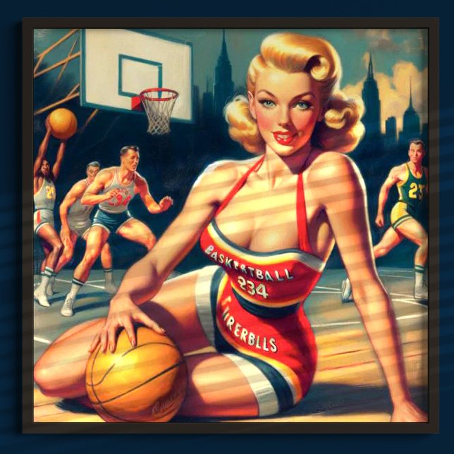 Vintage Basketball Girl Poster (Skapare uppladdad)
