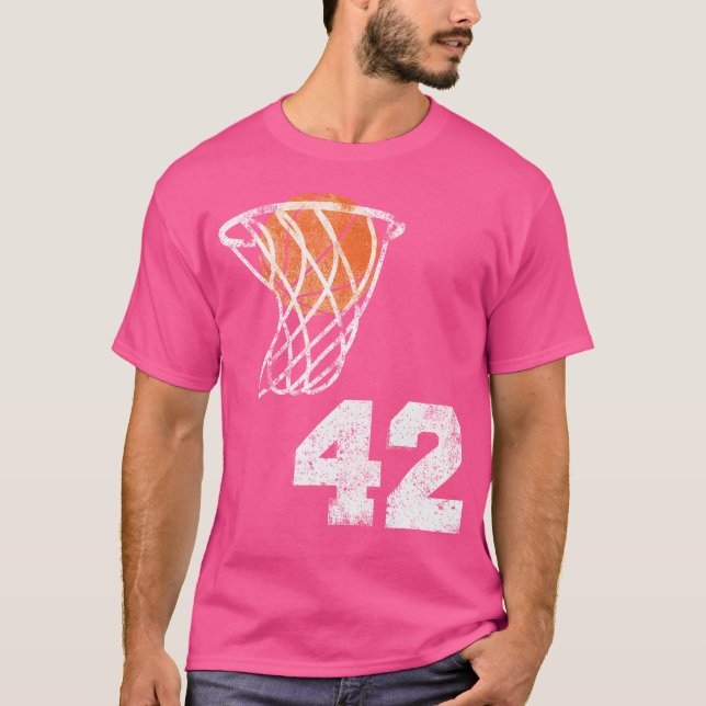 Vintage Basketball Jersey 42 Player Nummer T Shirt (Framsida)