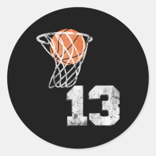 Vintage Basketball Jersey Number 13 Player Number Runt Klistermärke