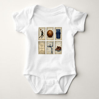 Vintage Basketball Stamps Sports Collection T Shirt