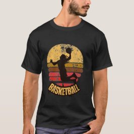 Vintage Basketboll Solnedgång Silhuett | Retro Spo T Shirt