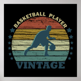 vintage basketspelare poster
