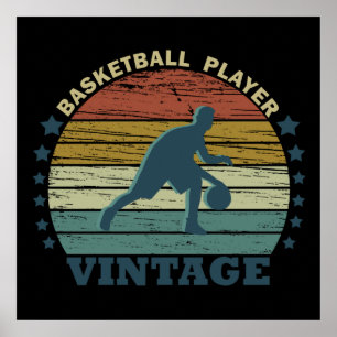 vintage basketspelare poster