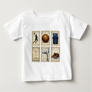Vintage basketstämplar sportssamling t shirt
