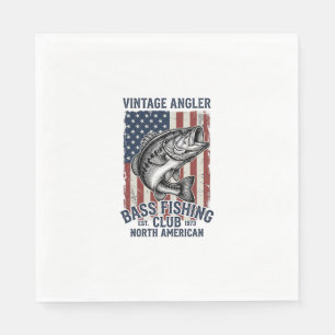Vintage Bass Fiske Amerikansk Flagga Tröja Design  Pappersservett