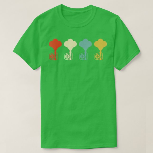 Vintage Bass Guitar Player Retro T Shirt (Design framsida)