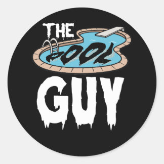 Vintage Bassäng Guy Funny Swimming Boy Manar Stick Runt Klistermärke