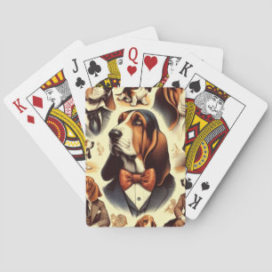 Vintage Basset Hound Illustration Casinokort