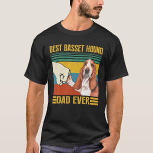 Vintage Bästa Basset Hound Pappa någonsin Underb T Shirt