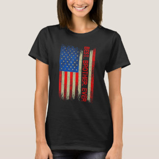 Vintage Bästa bror någonsin Amerikansk flagga Fars T Shirt
