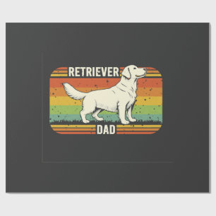 Vintage Bästa Golden Retriever Pappa Hund Pappa Presentpapper