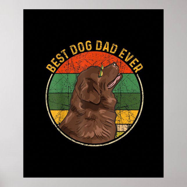Vintage Bästa Hund Pappa Aldrig Newfoundland Hund  Poster (Framsidan)