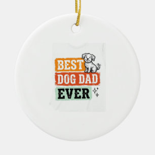 Vintage Bästa hundpappa någonsin Söt design för hu Julgransprydnad Keramik