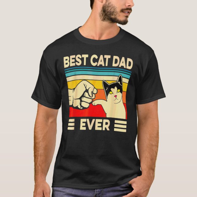 Vintage Bästa Kat Pappa någonsin Far-dagskat Tee (Framsida)