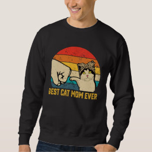 Vintage Bästa kattmamma någonsin Söt katt mors dag Lång Ärmad Tröja