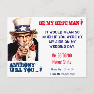 Vintage bästa man Groomsman frieri Vykort