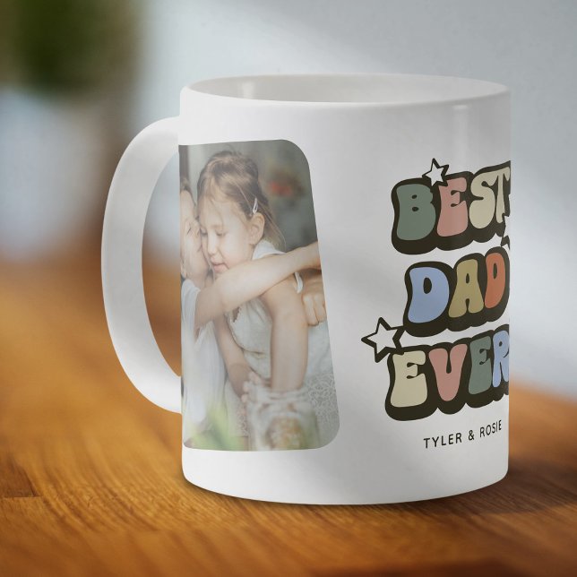 Vintage Bästa Pappa Någonsin Foto Kaffemugg (Skapare uppladdad)
