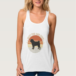 Vintage Bästa Pug Pappa Någonsin Hundälskare Shirt Linne Med Racerback