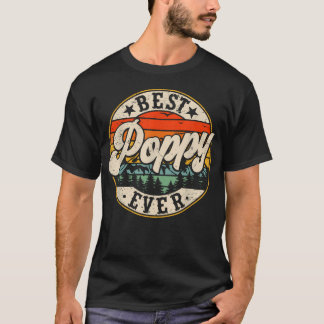 Vintage Bästa Vallmo Någonsin Fars Dag Farfar T Shirt