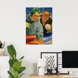 Vintage bästa vänner! Eleganta och stiliga kvinnor Poster
