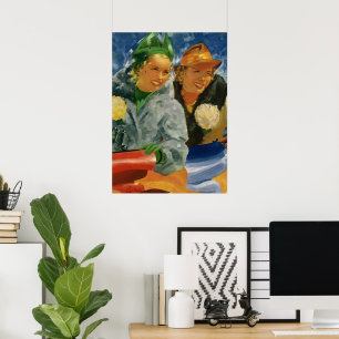 Vintage bästa vänner! Eleganta och stiliga kvinnor Poster