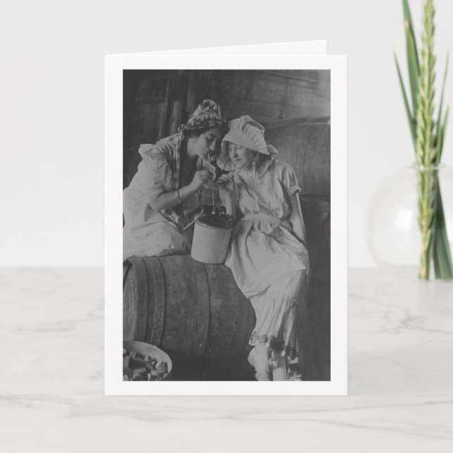 Vintage - Bästa vänner och alkohol Kort (Framsida)