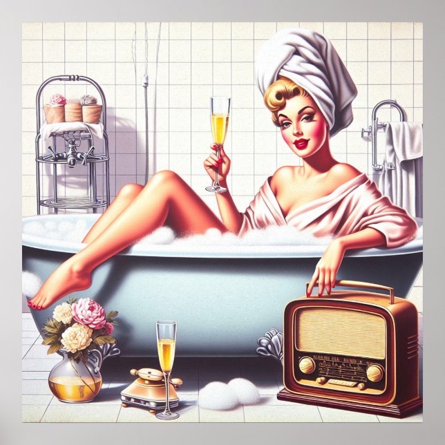 Vintage Bath Pin-Up Poster (Framsidan)