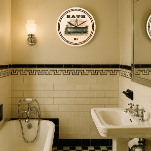 Vintage Bath Stor Klocka