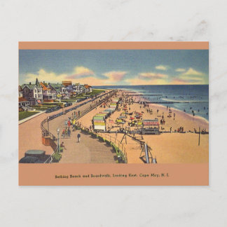 Vintage Bathing Beach Cape May NJ Postcard Vykort