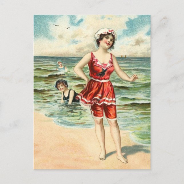 Vintage Bathing Beauties Vykort (Framsida)