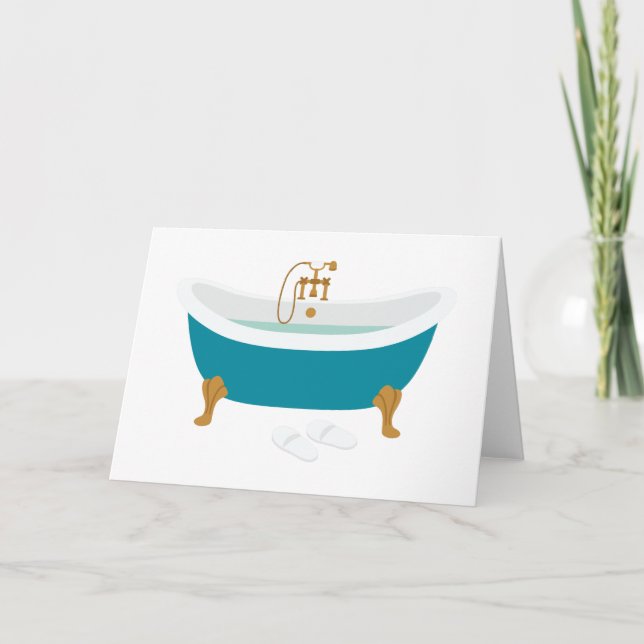 Vintage Bathtub Kort (Framsida)