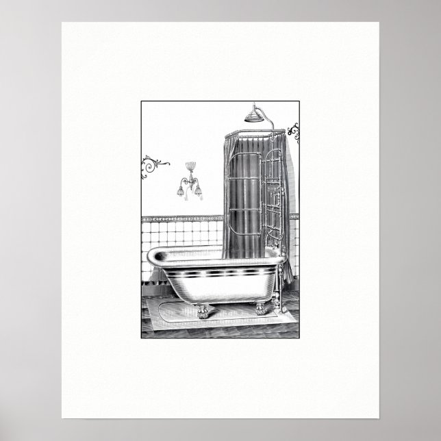 Vintage Bathtub Poster (Framsidan)
