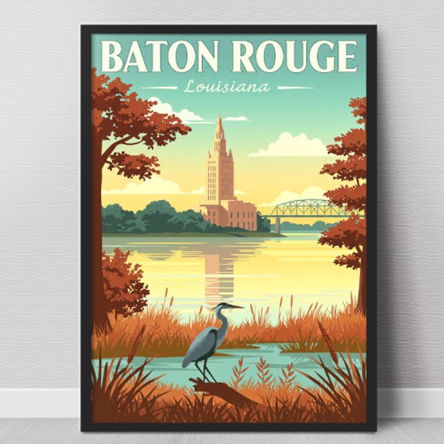 Vintage Baton Rouge Louisiana Poster (Skapare uppladdad)