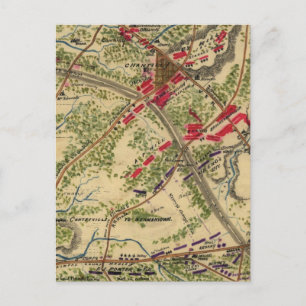 Vintage Battle of Chantilly Karta (1862) Vykort