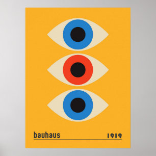 Vintage Bauhaus Geometriska Ögon Finkonst Poster