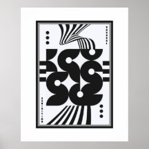 vintage bauhaus svart och vit vågig geometrisk