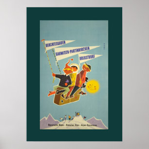 Vintage Bavarian Alpernas Travel Poster