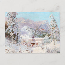Vintage Bavarian Winter jul Art Vykort